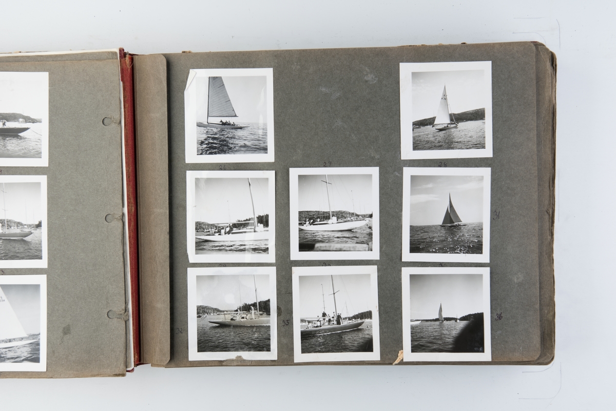 Album med fotografier av sportsseilere og miljøet omkring dem 1949-1951. Fotografert av Grethe Bruu. Album nr. 1.