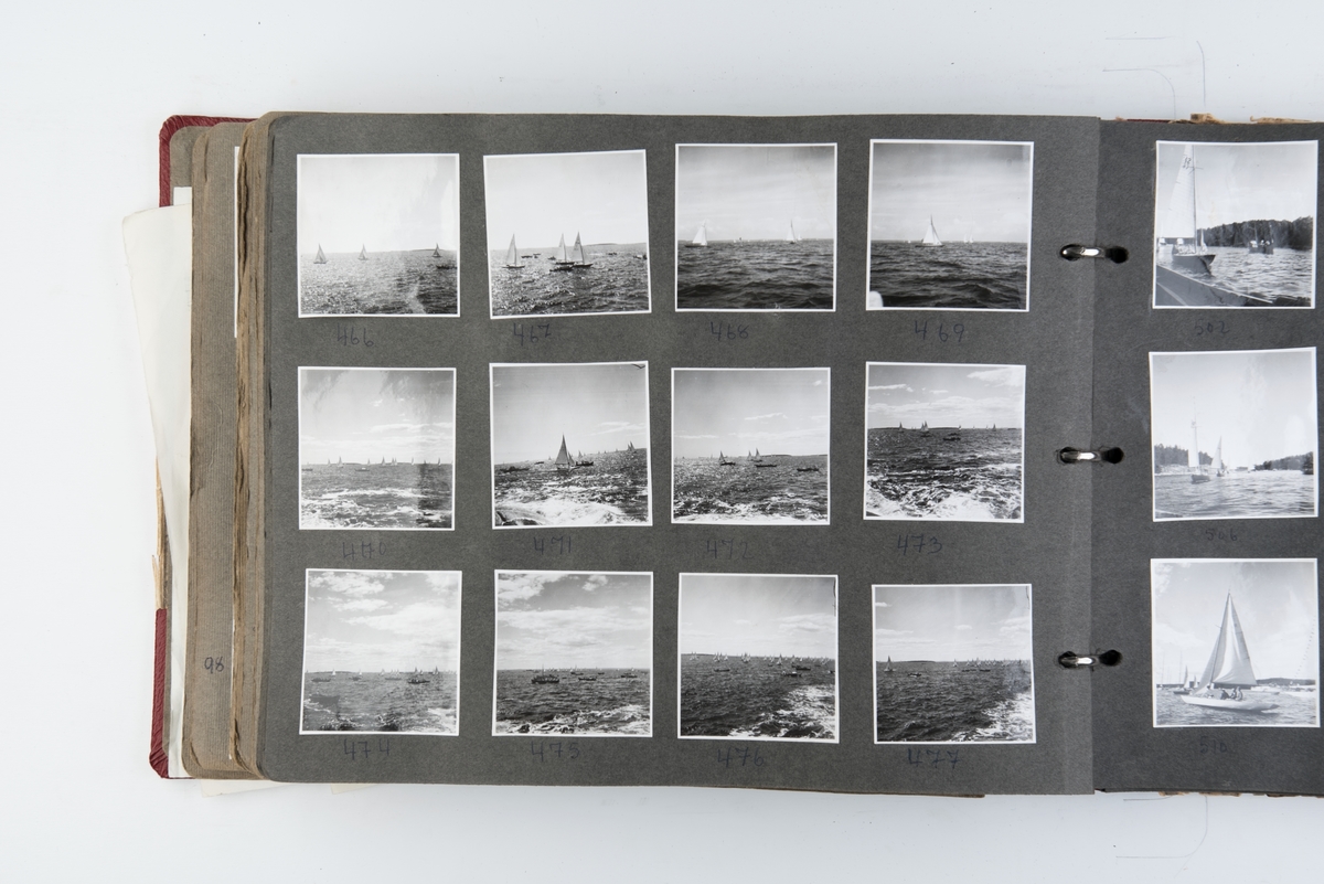 Album med fotografier av sportsseilere og miljøet omkring dem 1949-1951. Fotografert av Grethe Bruu. Album nr. 1.