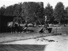 Häfla Bruk, Östergötland. Lastageplatsen, en kolpråm lossas.