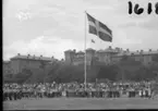 Regementets Dag 1955, A 6, Jönköping. Rocksjövallen. Åskådare.