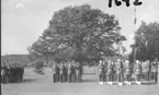 Regementets Dag 1956, A 6, Jönköping. Rocksjövallen. Parad för standaret.