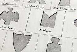 Utsnitt fra merkekart for Glomma for 1857.  På dette tidspun