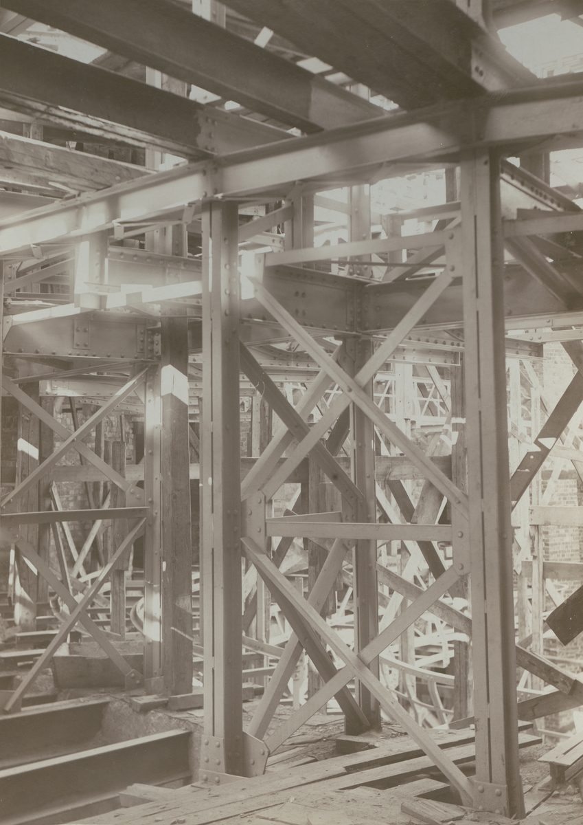 Kungliga Dramatiska Teatern, Dramaten, Stockholm, under uppförande, 1905-1906. 