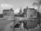 Vasabron i Örebro. 
Telegrafhuset, Nikolaikyrkan.