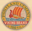 Fabriksmärke för cementpåsar. Viking Brand. Portland Cement.