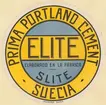 Fabriksmärke för cementpåsar. Elite. Slite. Prima Portland Cement.