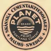 Fabriksmärke för cementpåsar. Skånska Cementaktiebolaget. Prime Portland Cement.