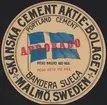 Fabriksmärke för cementpåsar. Skånska Cementaktiebolaget. Portland Cement.