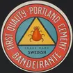 Fabriksmärke för cementpåsar. Bandeirante. First Quality Portland Cement.
