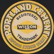 Fabriksmärke för cementpåsar. Wilson. Portland Cement.