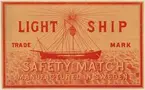 Etiketter för tändsticksaskar, från Svenskt Industri- och Handelsmuseum.
Fyrbåt, Light ship.