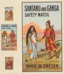 Etiketter för tändsticksaskar, från Svenskt Industri- och Handelsmuseum.
Geografi. Santanu och Ganga, Njadi Delima.