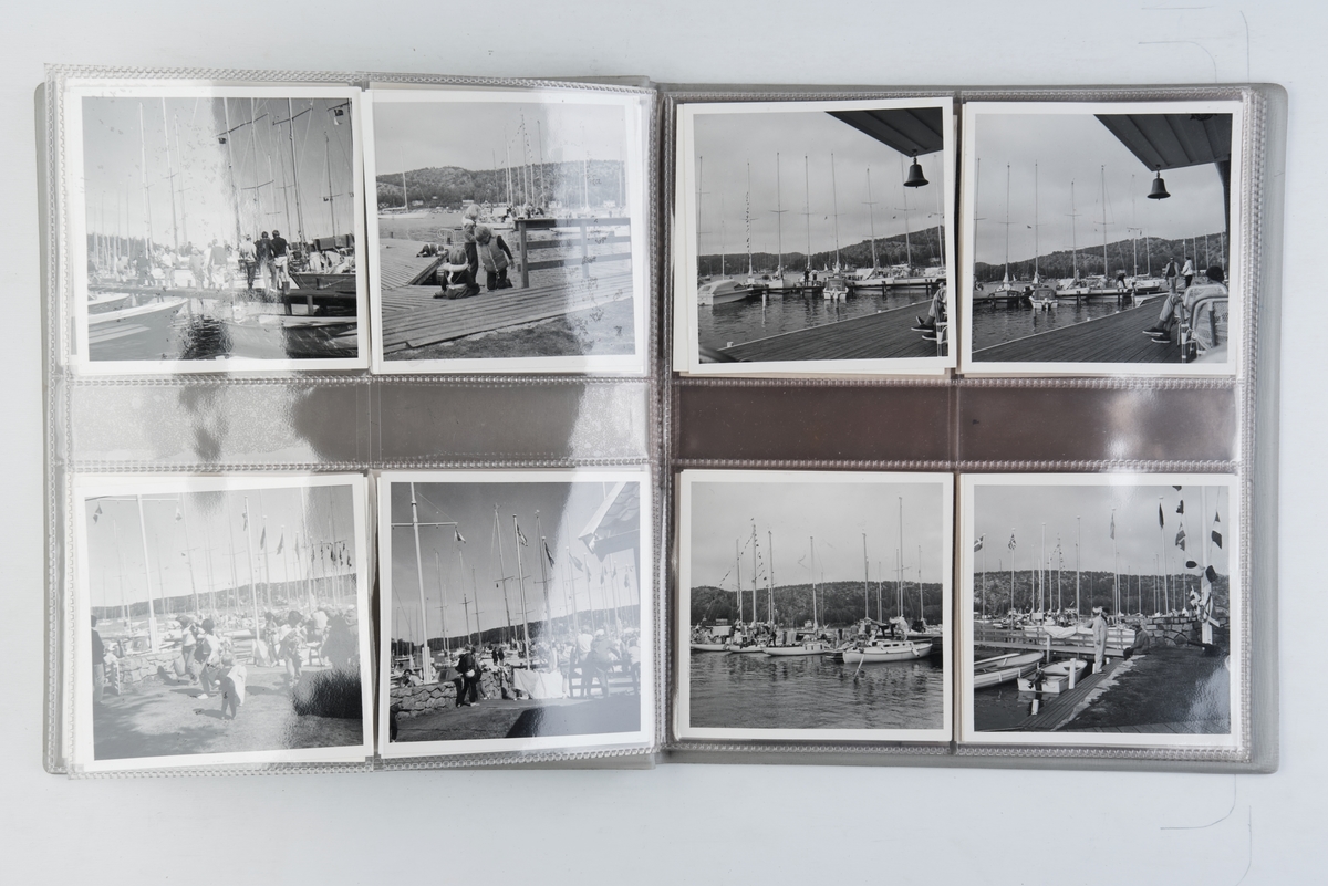 Album med fotografier av sportsseilere og miljøet omkring dem på 1970-tallet. Fotografert av Grethe Bruu.