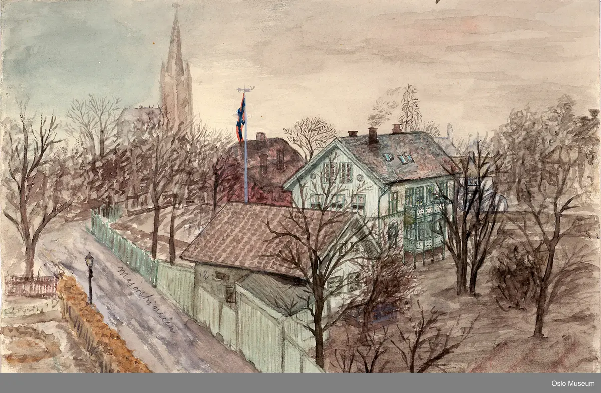 gateløp, arkitektur, kirkespir, planekgjerde, hage