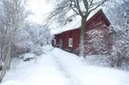 Statarlängan på Skansen i vinterskrud