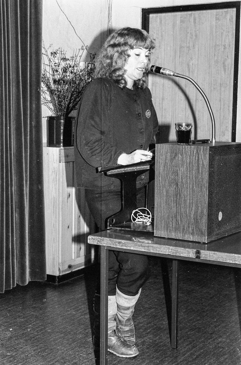 8. mars i Follo, demonstrasjonstog i Ås med bannere og slagord. Møter og taler.
Fotograf: ØB Grønlund