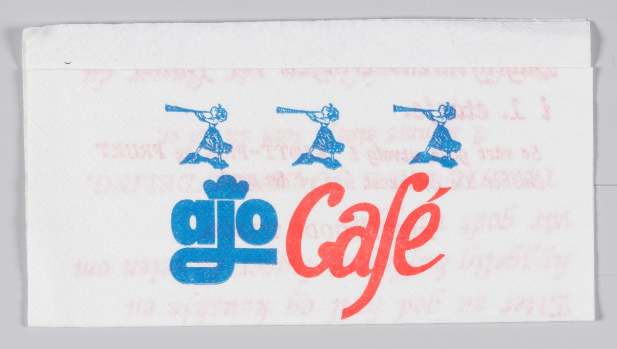 Tre kvinner blåser i horn og en reklametekst ofr ajo cafè i Otta.

Ajo cafè på Otta ble åpnet i 1975 og den ble nedlagt i 1990-årene.