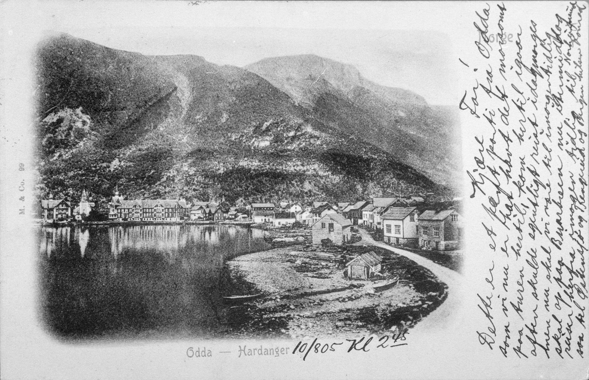 Postkort frå Odda sentrum 1905