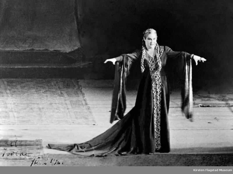 Kirsten Flagstad in the role of Isolde at The Metropolitan Opera.
