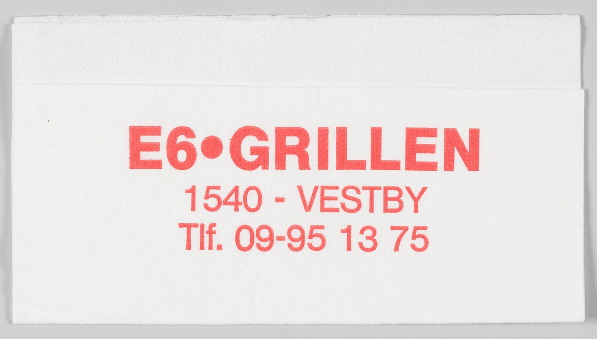 En reklametekst for E6 Grillen i Vestby.