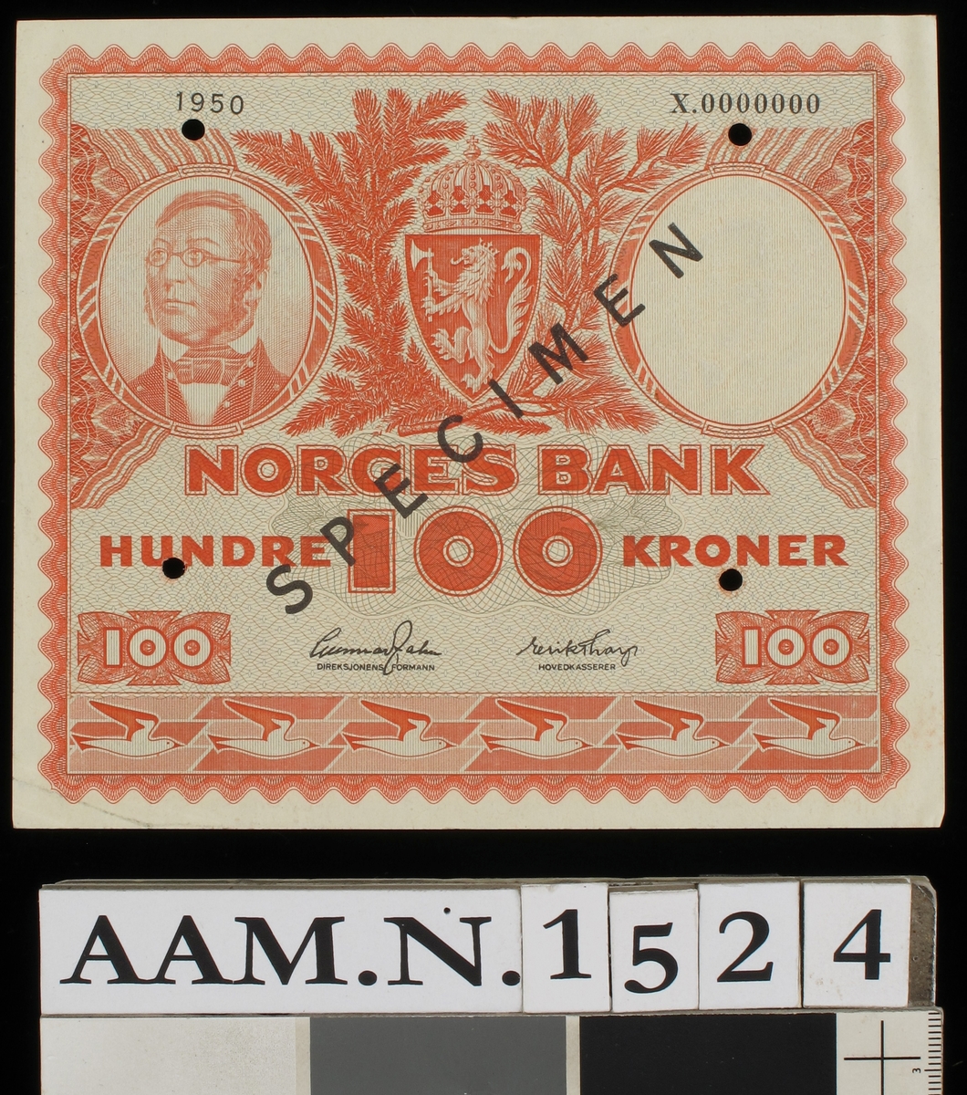 Norsk seddel pålydende kr. 100.