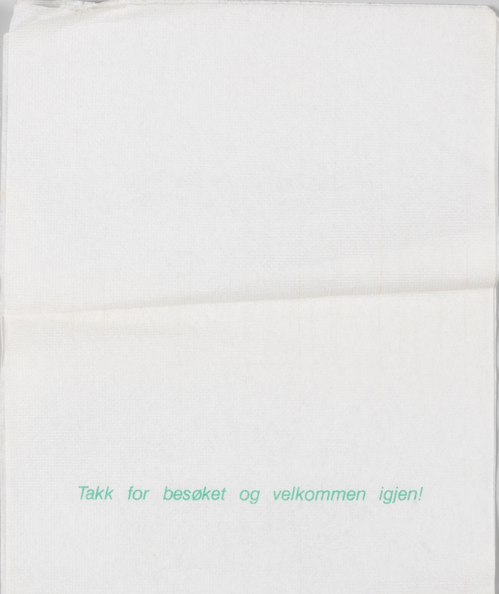 En tegning av bygningen og en reklametekst for Peiskro ved Hølen Camping i Vestby.