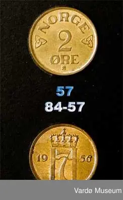 2 øre. Norsk.
