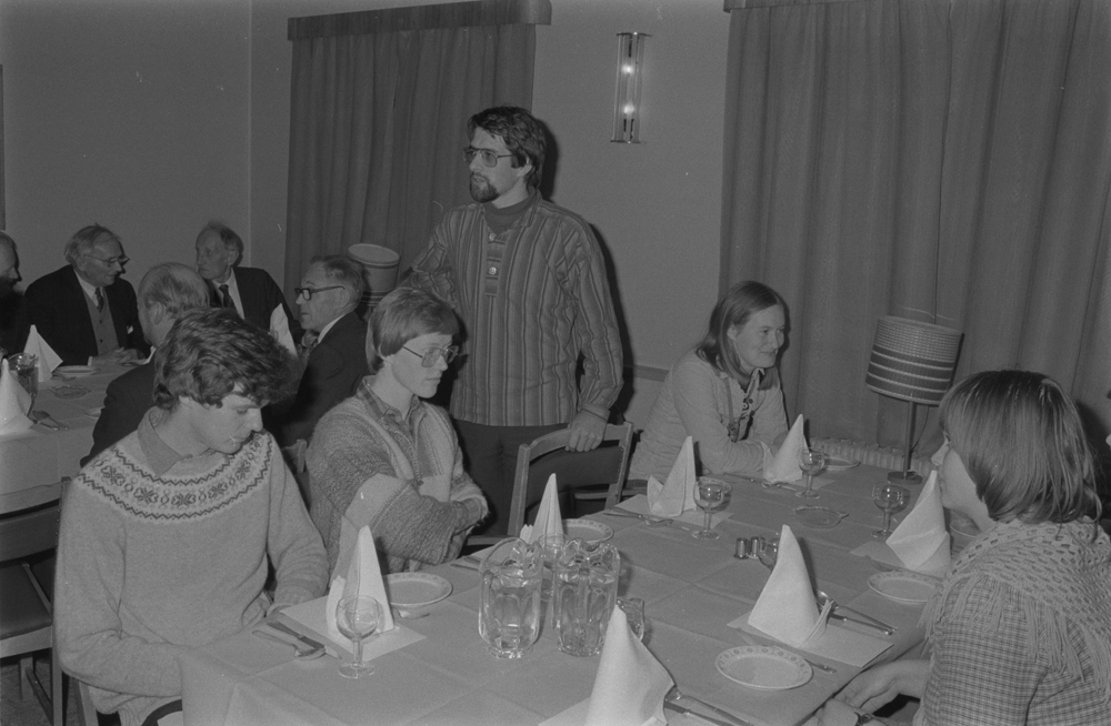 Helgeland Historielag og Historisk klubb Tromsø.
Seminar i Mosjøen 3-5.Nov.1978.
Fra middagen/åpningen.
