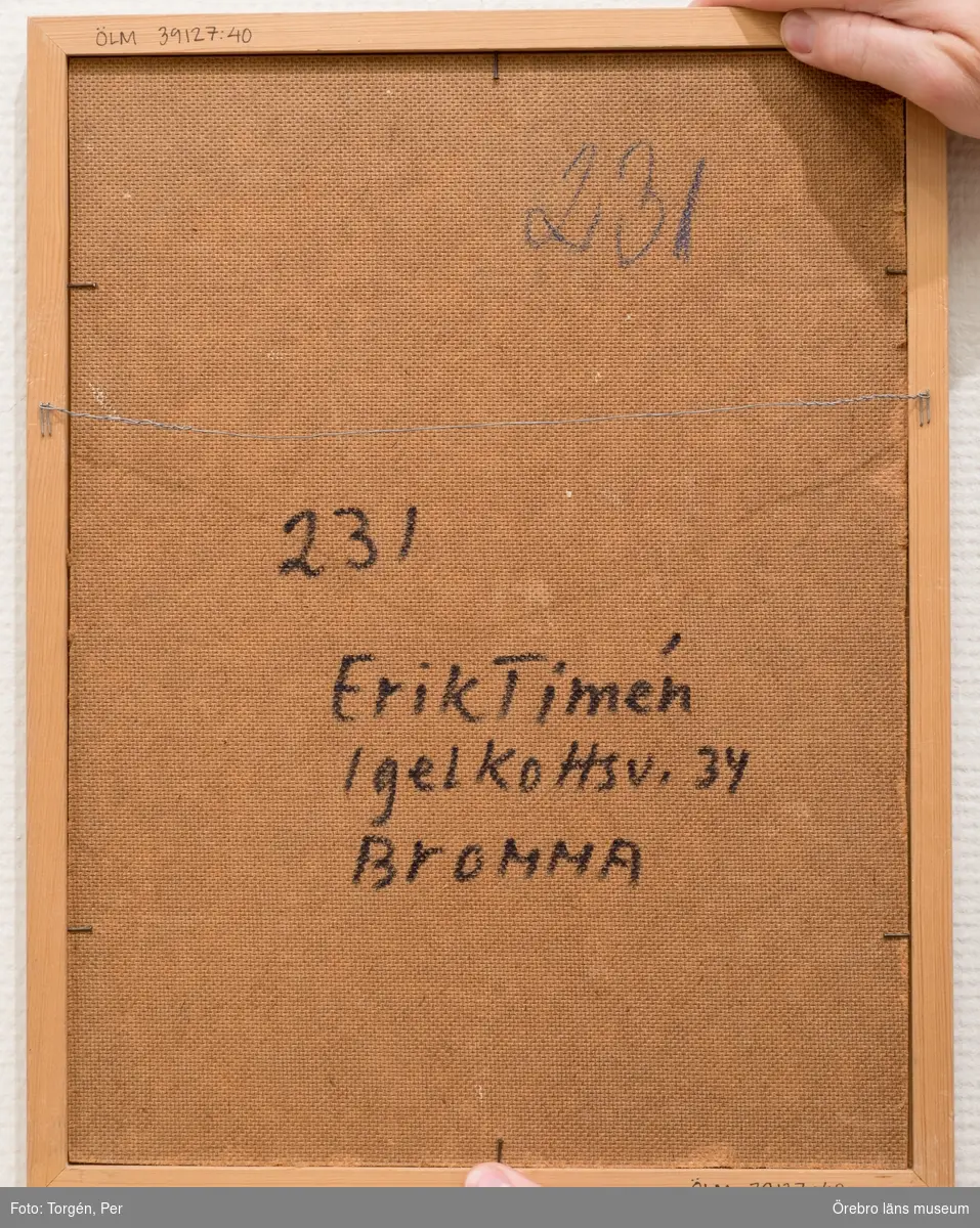 Ekska gården med blå skugga, Örebro [OLJEMÅLNING]