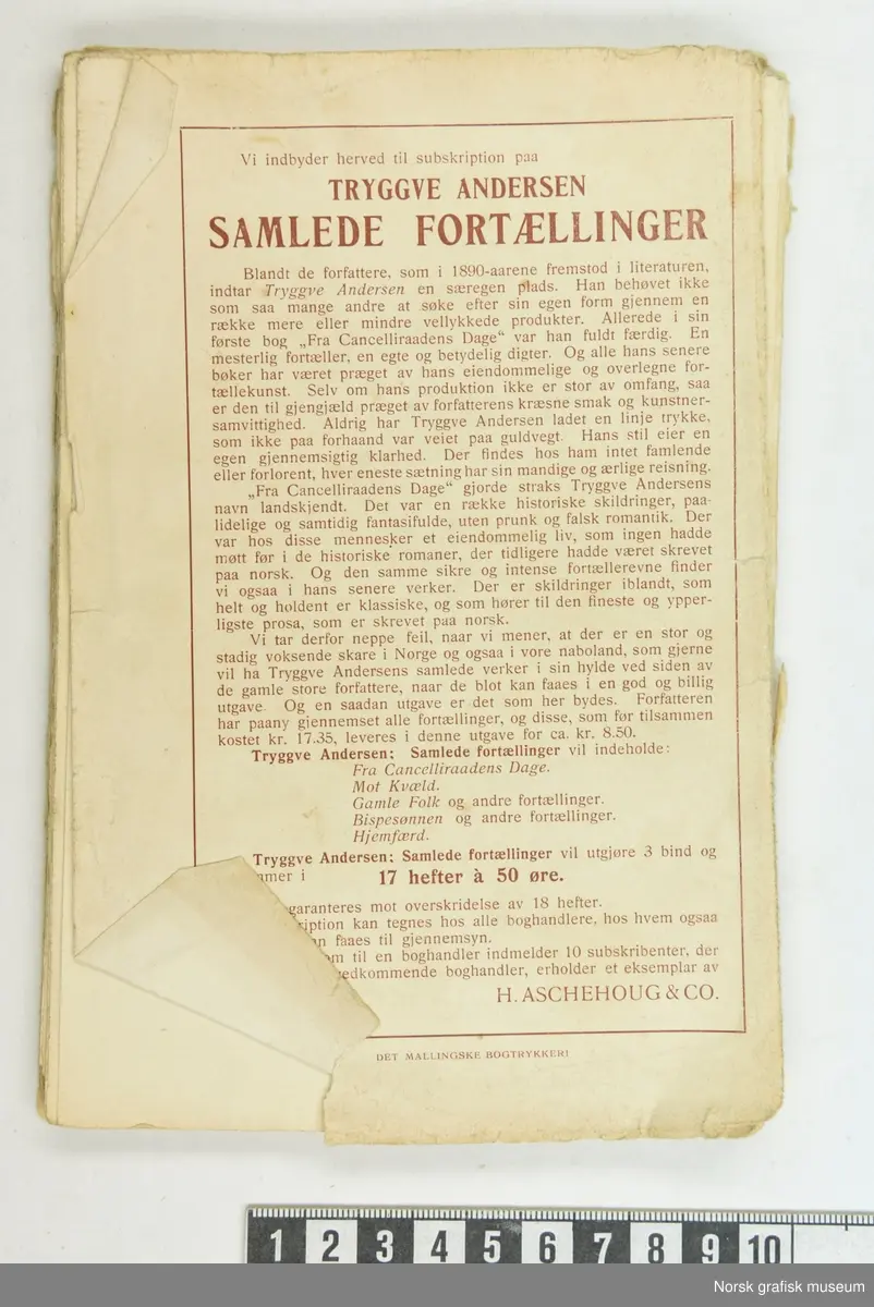 Eksemplar av Bernt Lies Samlede Fortællinger
