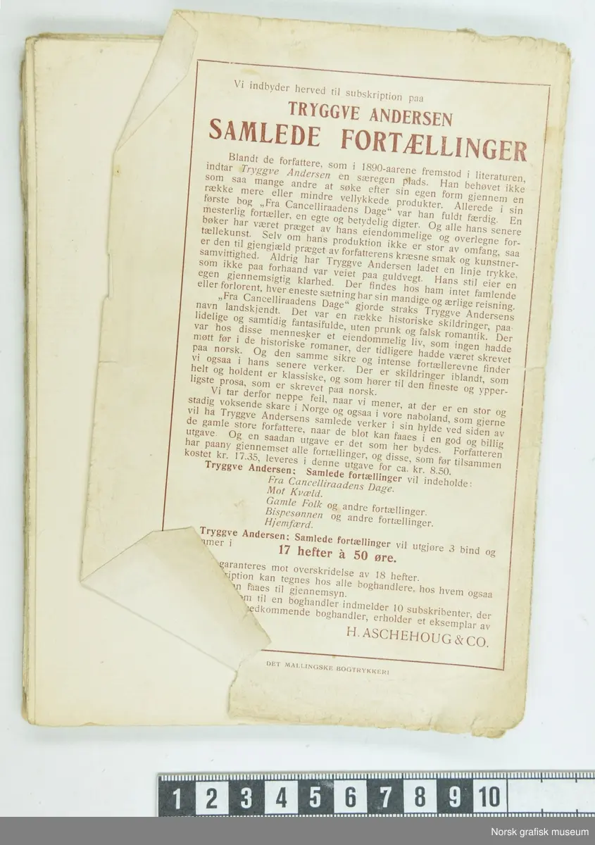 Eksemplar av Bernt Lies Samlede Fortællinger