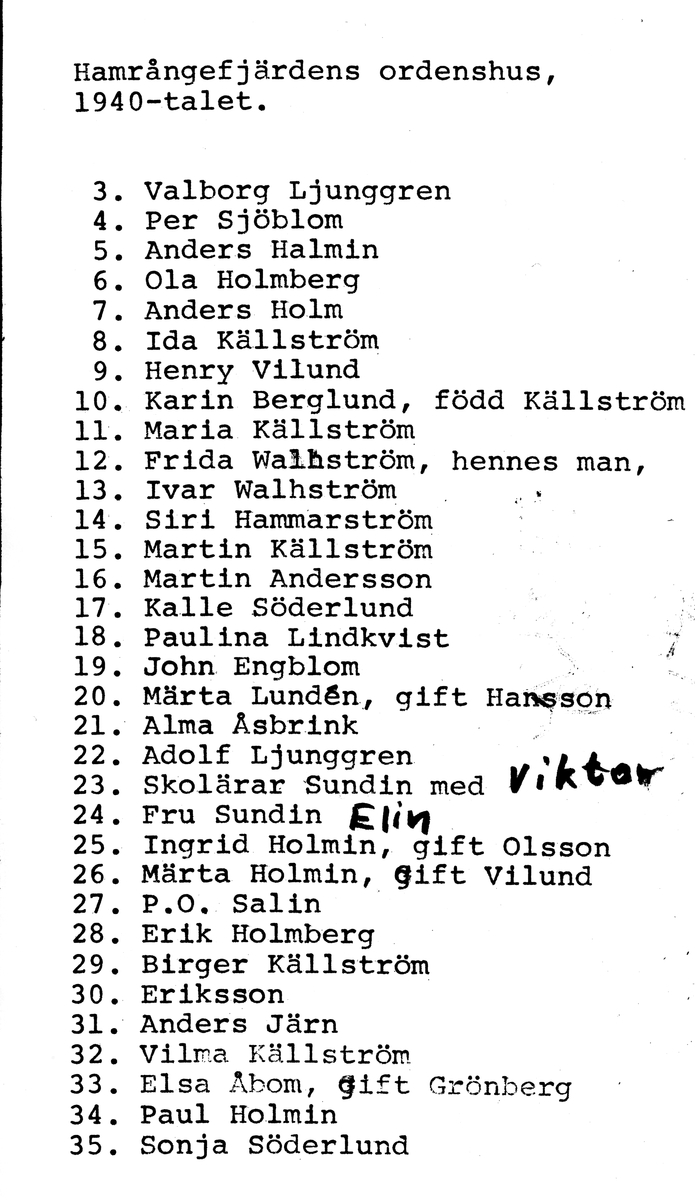 Hamrångefjärdens Ordenshus, 1940-talet.