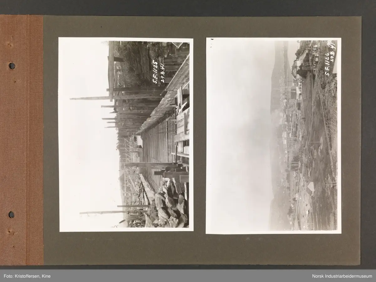 Fotoalbum med 20 sider og 37 innlimte fotografier fra Norsk Hydro på Herøya.