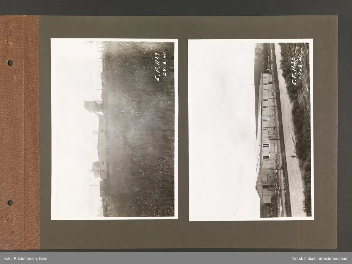 Fotoalbum med 20 sider og 37 innlimte fotografier fra Norsk Hydro på Herøya.
