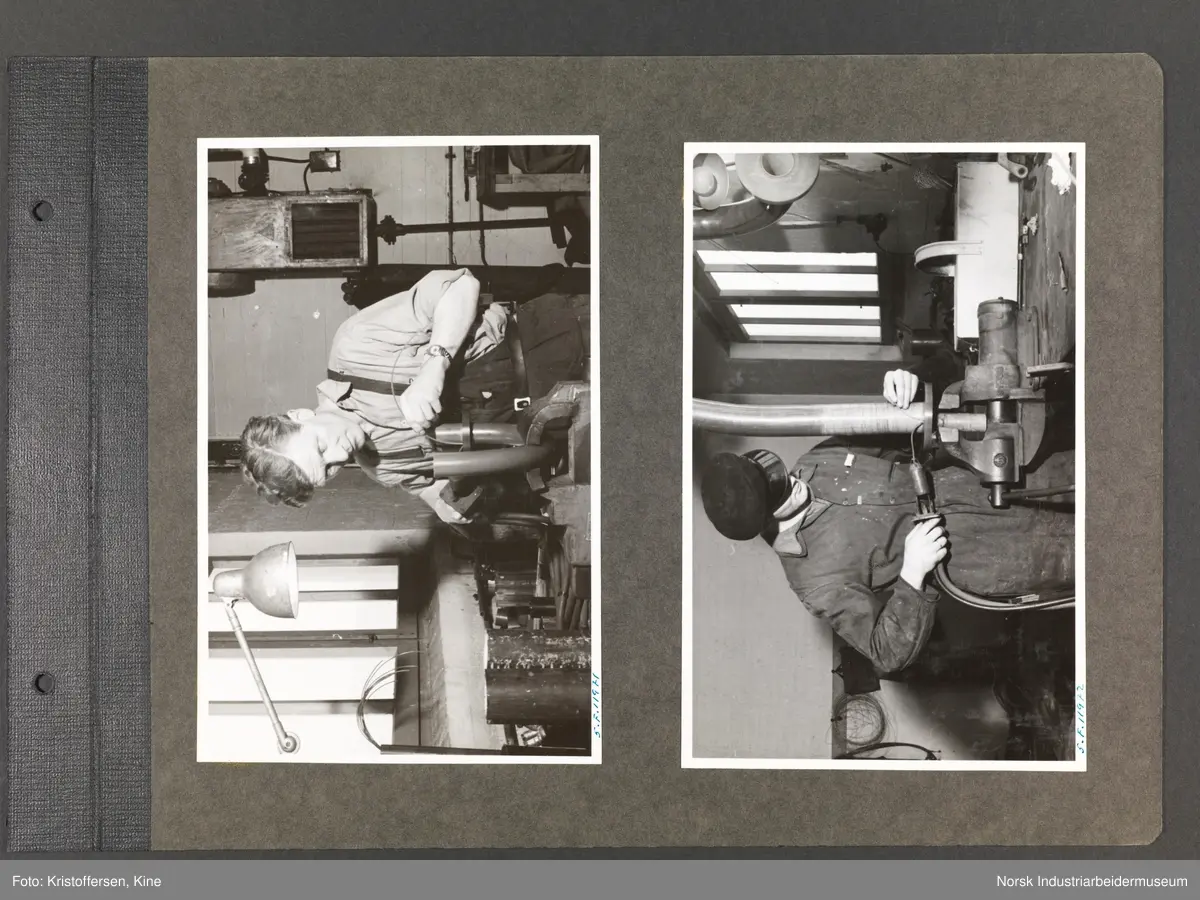 Fotoalbum med 48 sider og 61 innlimte fotografier fra Norsk Hydro på Herøya.