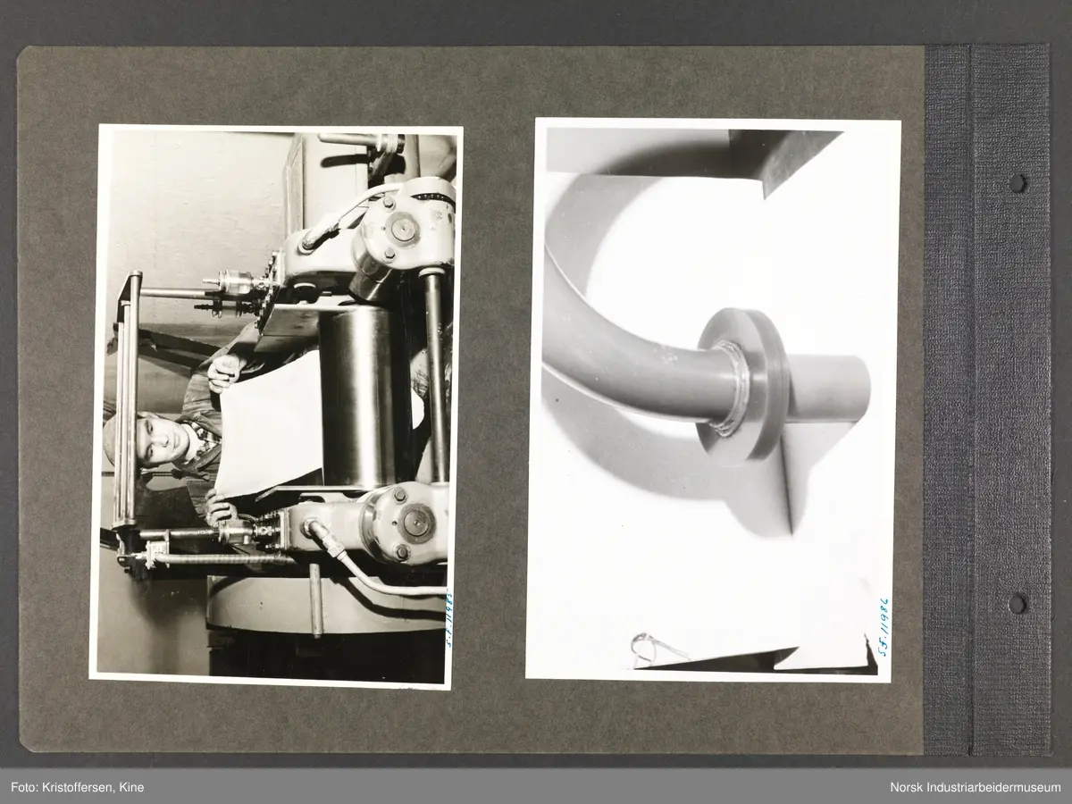 Fotoalbum med 48 sider og 61 innlimte fotografier fra Norsk Hydro på Herøya.