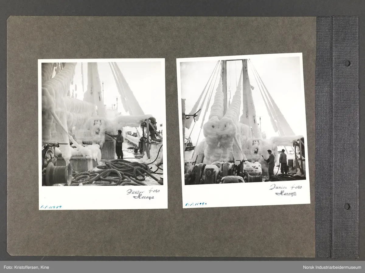 Fotoalbum med 48 sider og 61 innlimte fotografier fra Norsk Hydro på Herøya.