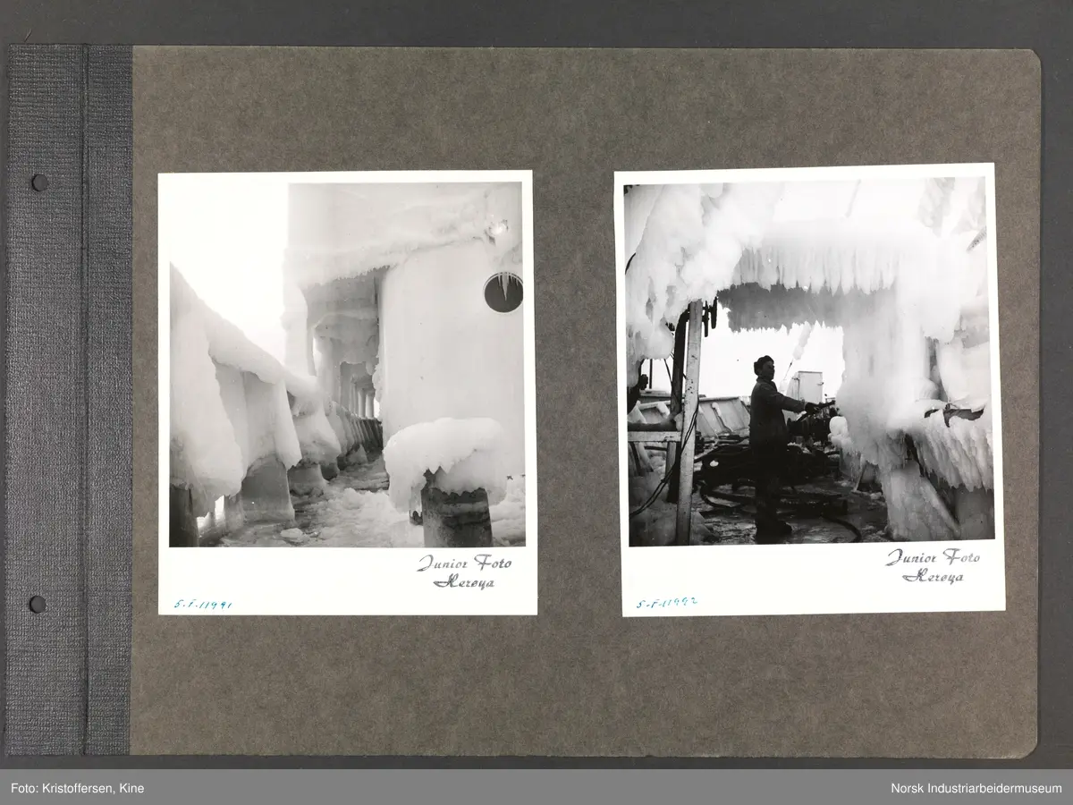 Fotoalbum med 48 sider og 61 innlimte fotografier fra Norsk Hydro på Herøya.