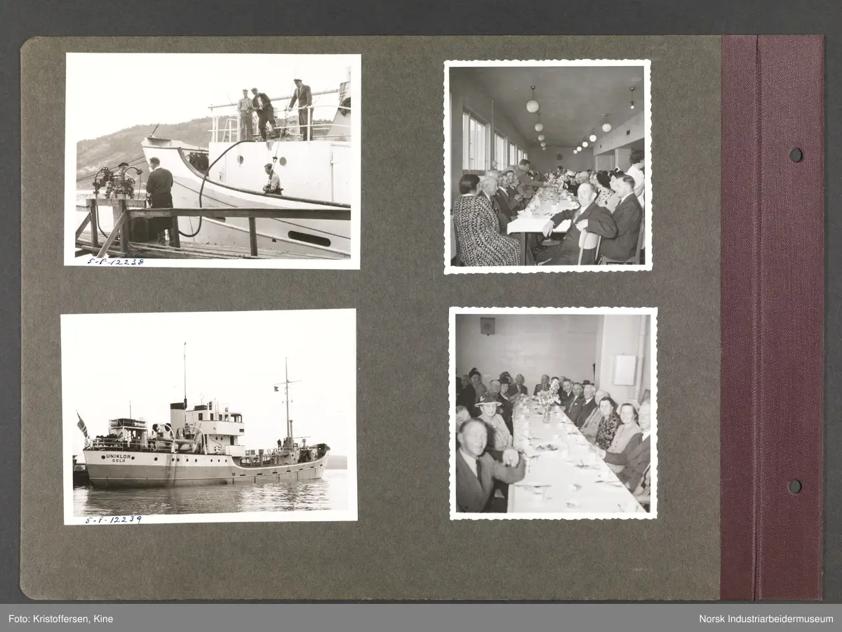 Fotoalbum med 50 sider og 123 innlimte fotografier fra Norsk Hydro på Herøya.