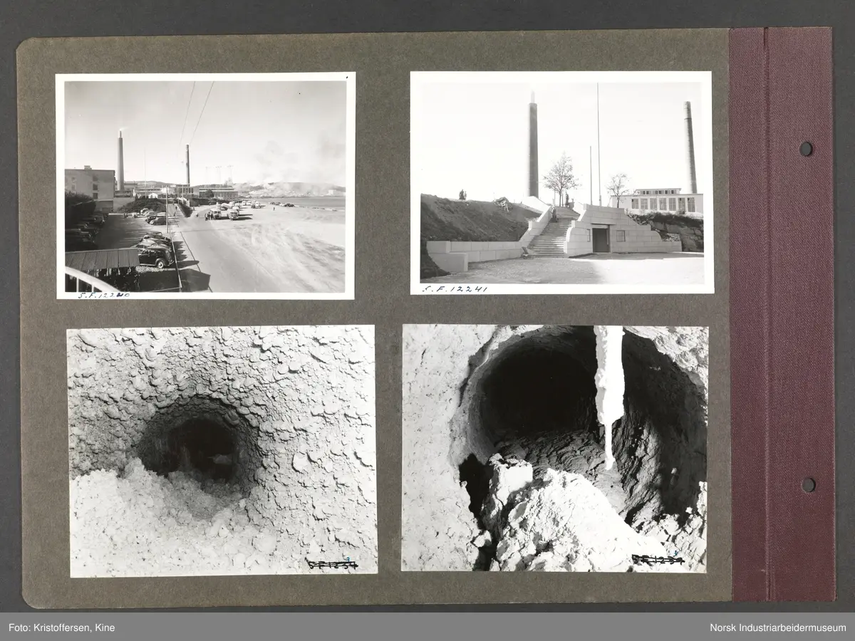 Fotoalbum med 50 sider og 123 innlimte fotografier fra Norsk Hydro på Herøya.