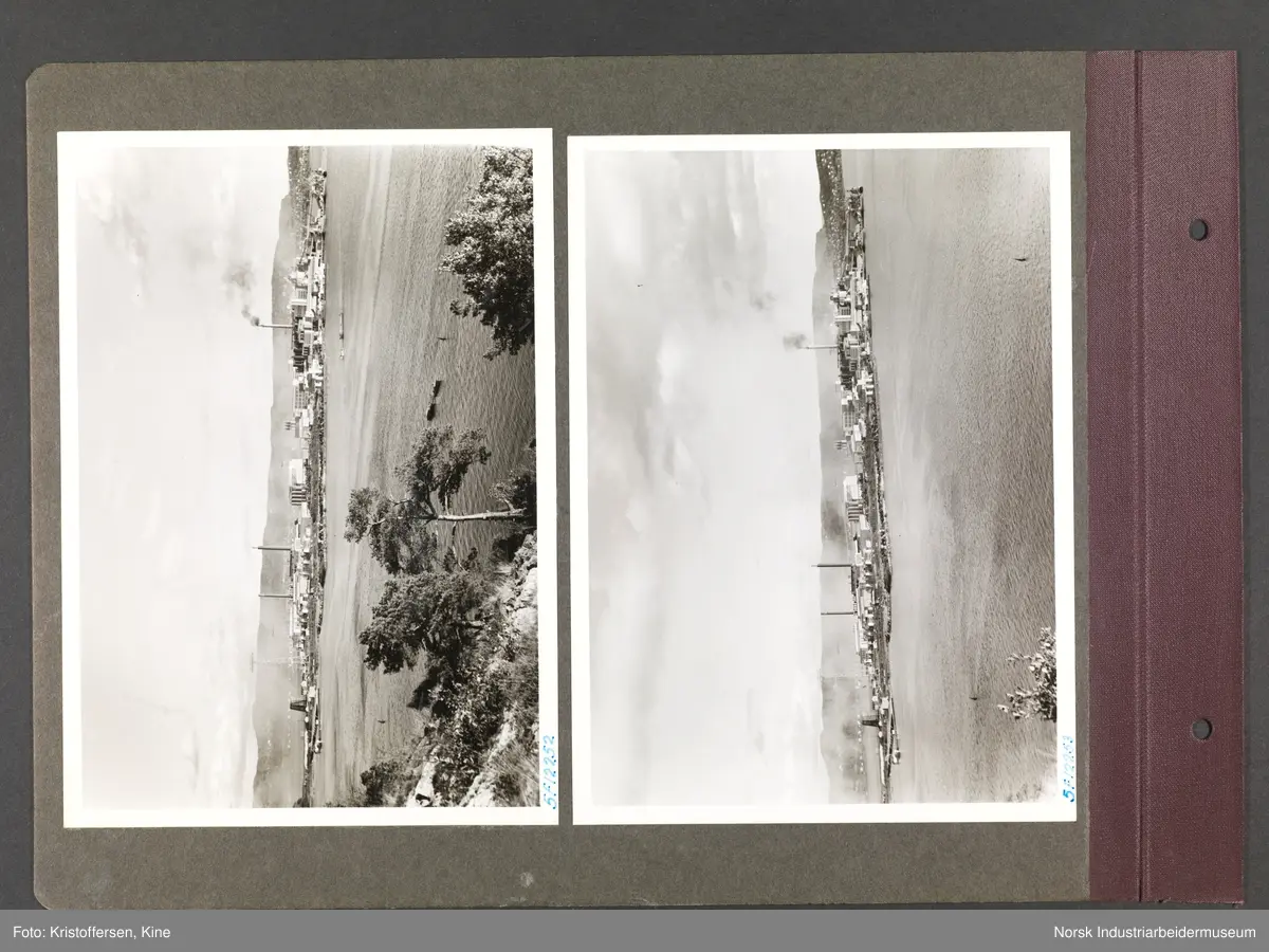 Fotoalbum med 50 sider og 123 innlimte fotografier fra Norsk Hydro på Herøya.