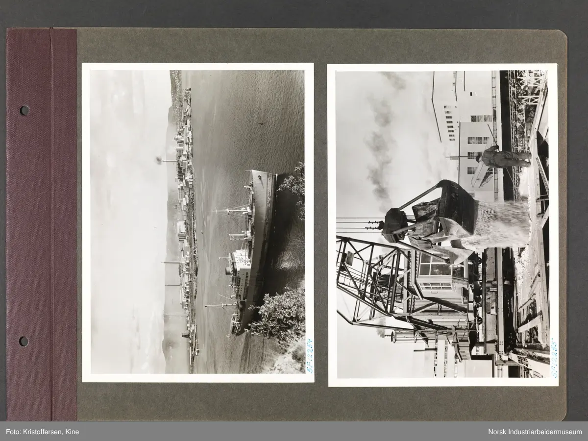 Fotoalbum med 50 sider og 123 innlimte fotografier fra Norsk Hydro på Herøya.
