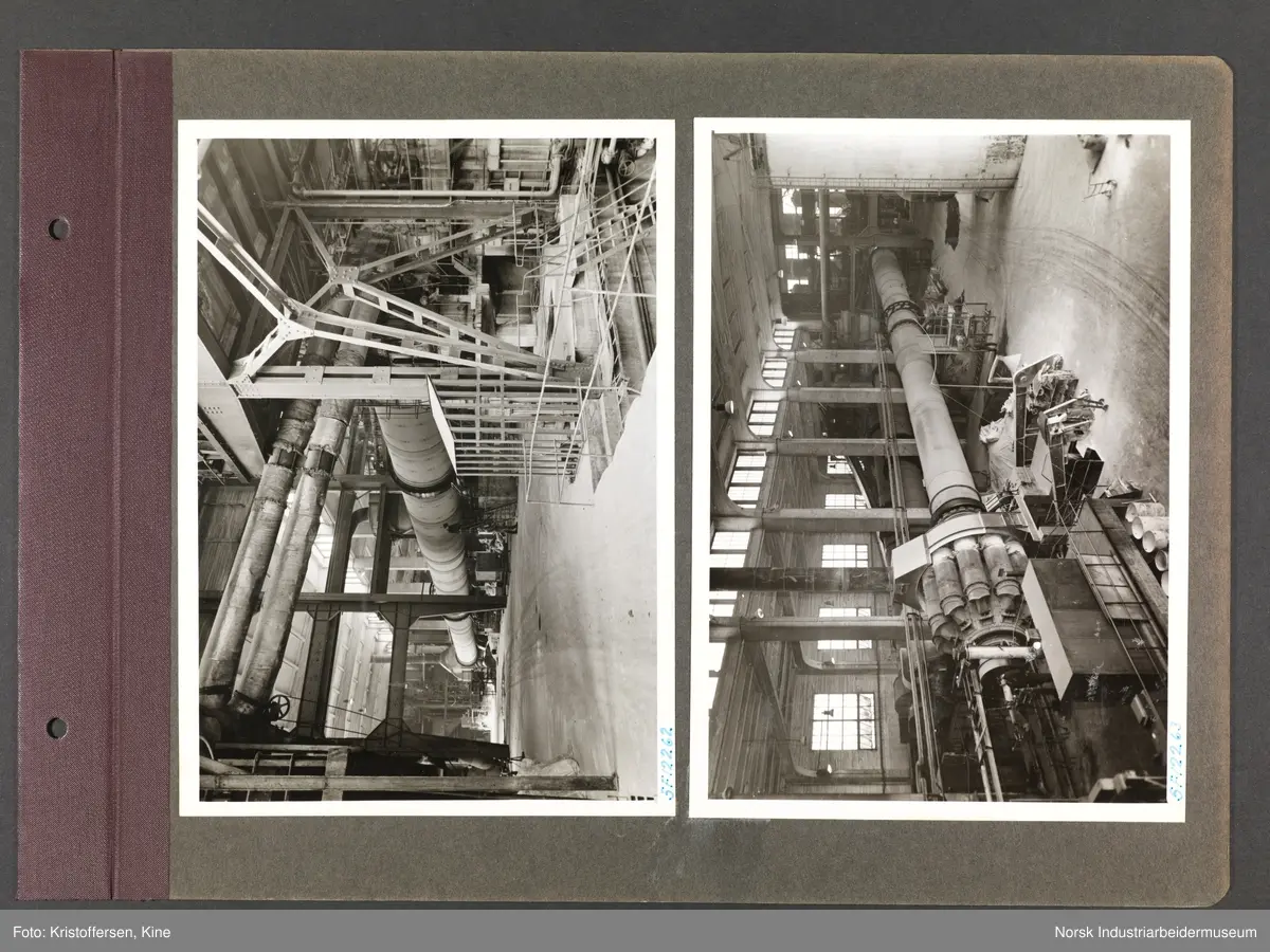 Fotoalbum med 50 sider og 123 innlimte fotografier fra Norsk Hydro på Herøya.