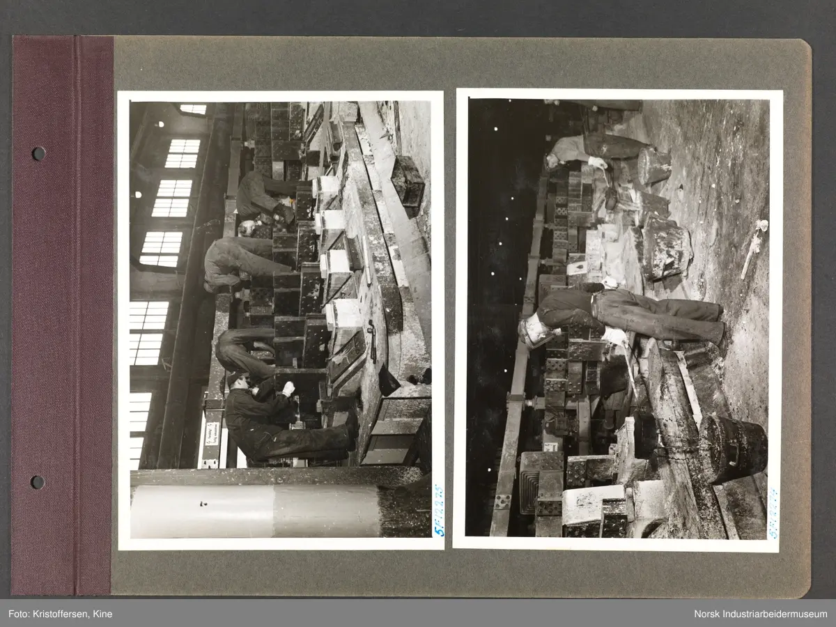 Fotoalbum med 50 sider og 123 innlimte fotografier fra Norsk Hydro på Herøya.