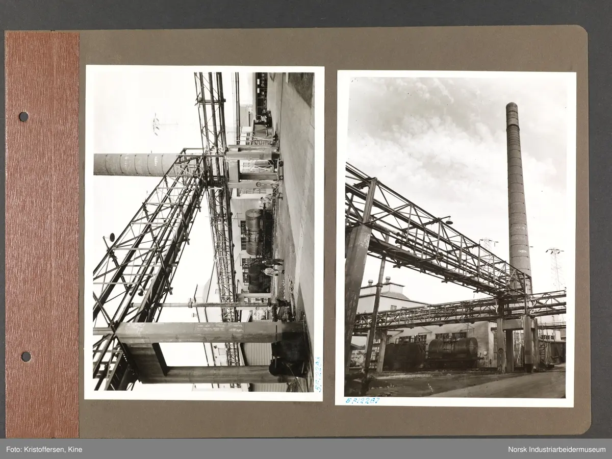 Fotoalbum med 50 sider og 69 innlimte fotografier fra Norsk Hydro på Herøya.
