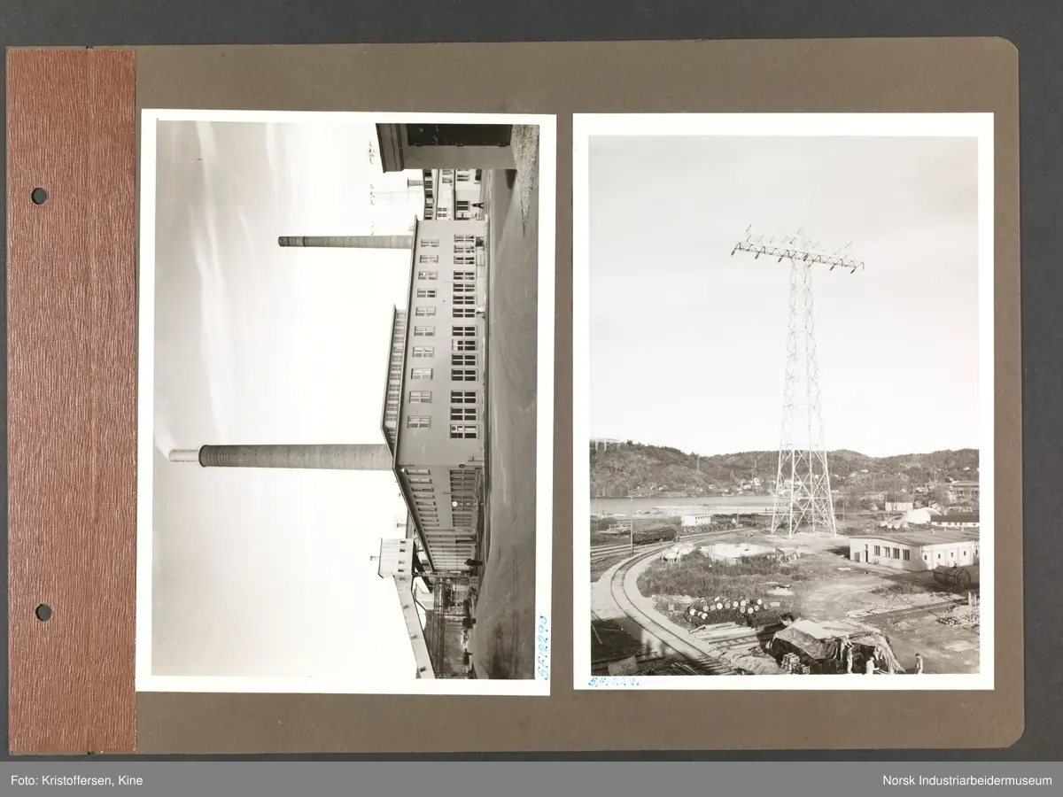 Fotoalbum med 50 sider og 69 innlimte fotografier fra Norsk Hydro på Herøya.