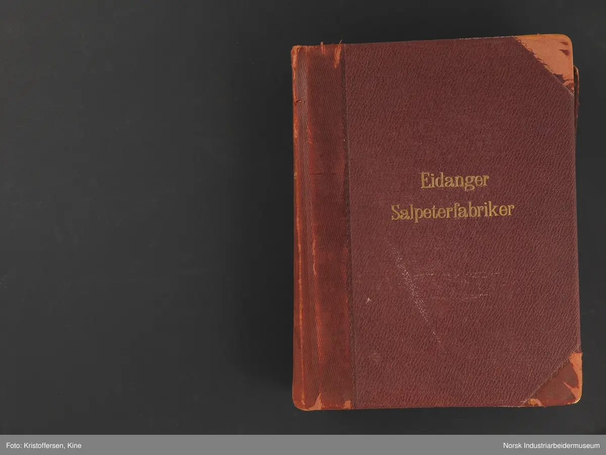 Fotoalbum med 88 sider og 164 innlimte fotografier fra Norsk Hydro på Herøya. Fotografiene viser starten av Eidanger Salpeterfabriker