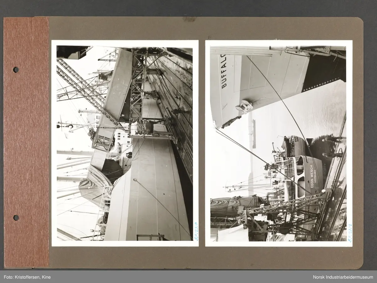 Fotoalbum med 50 sider og 69 innlimte fotografier fra Norsk Hydro på Herøya.
