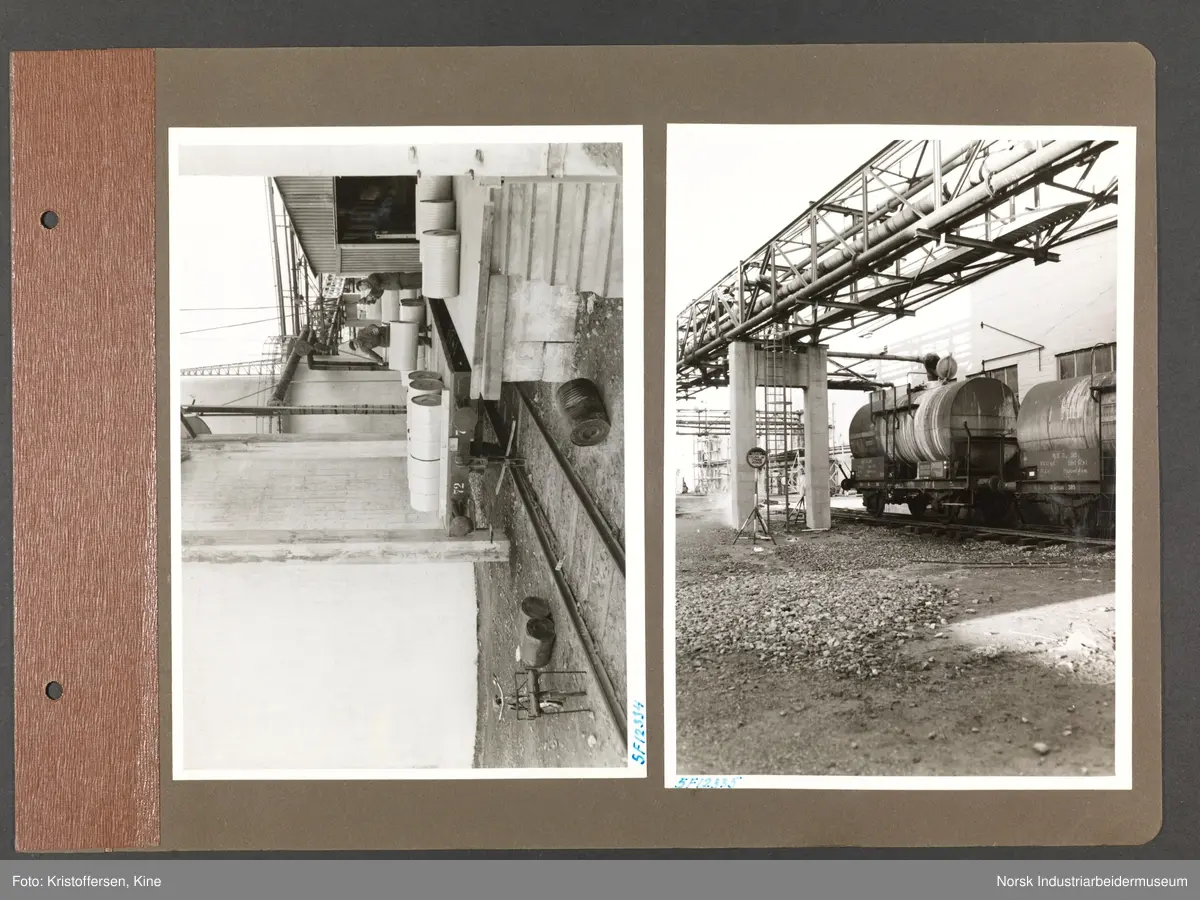 Fotoalbum med 50 sider og 69 innlimte fotografier fra Norsk Hydro på Herøya.