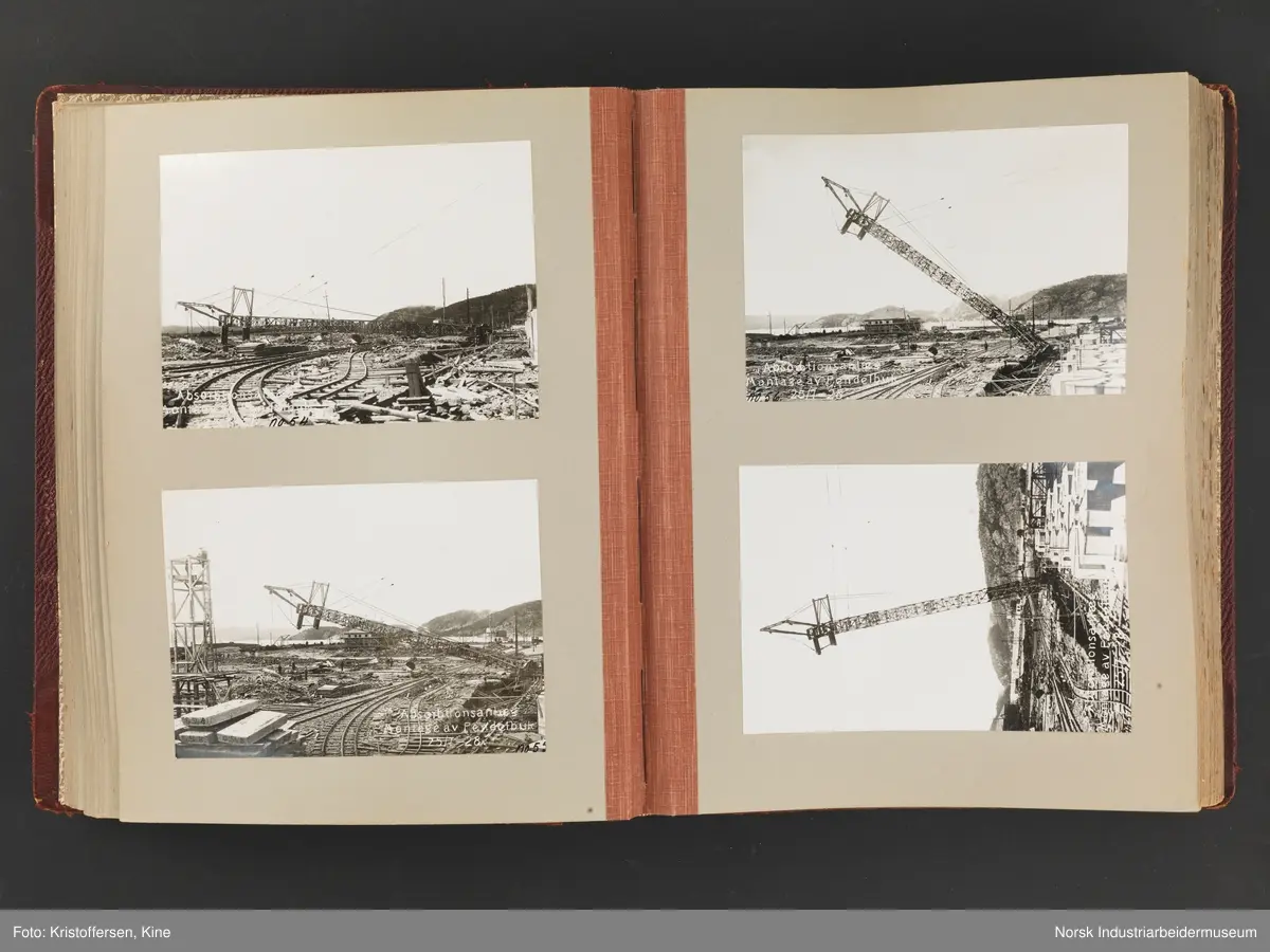 Fotoalbum med 88 sider og 164 innlimte fotografier fra Norsk Hydro på Herøya. Fotografiene viser starten av Eidanger Salpeterfabriker